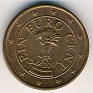 Euro - 1 Euro Cent - Austria - 2004 - Cobre Chapado en Acero - KM# 3082 - 16,18 mm - Obv: Gentian flower Rev: Denomination and globe  - 0